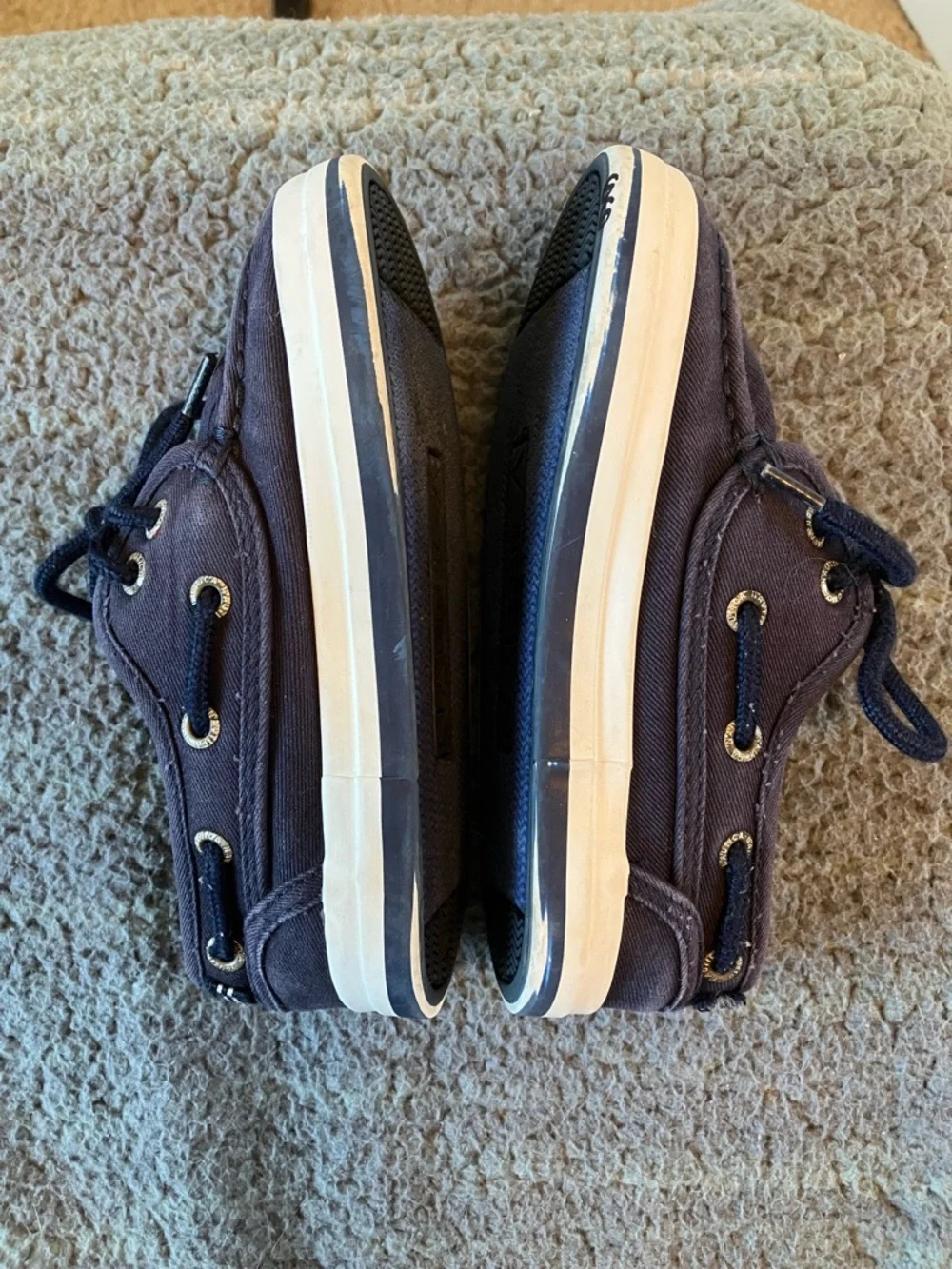 Nautica toddler navy blue canvas loafers Summer boat shoes unisex  size 10
